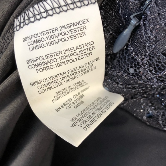 Grey Lace Sequin Gown by Onyx Night Size 4 - Picture 8 of 8